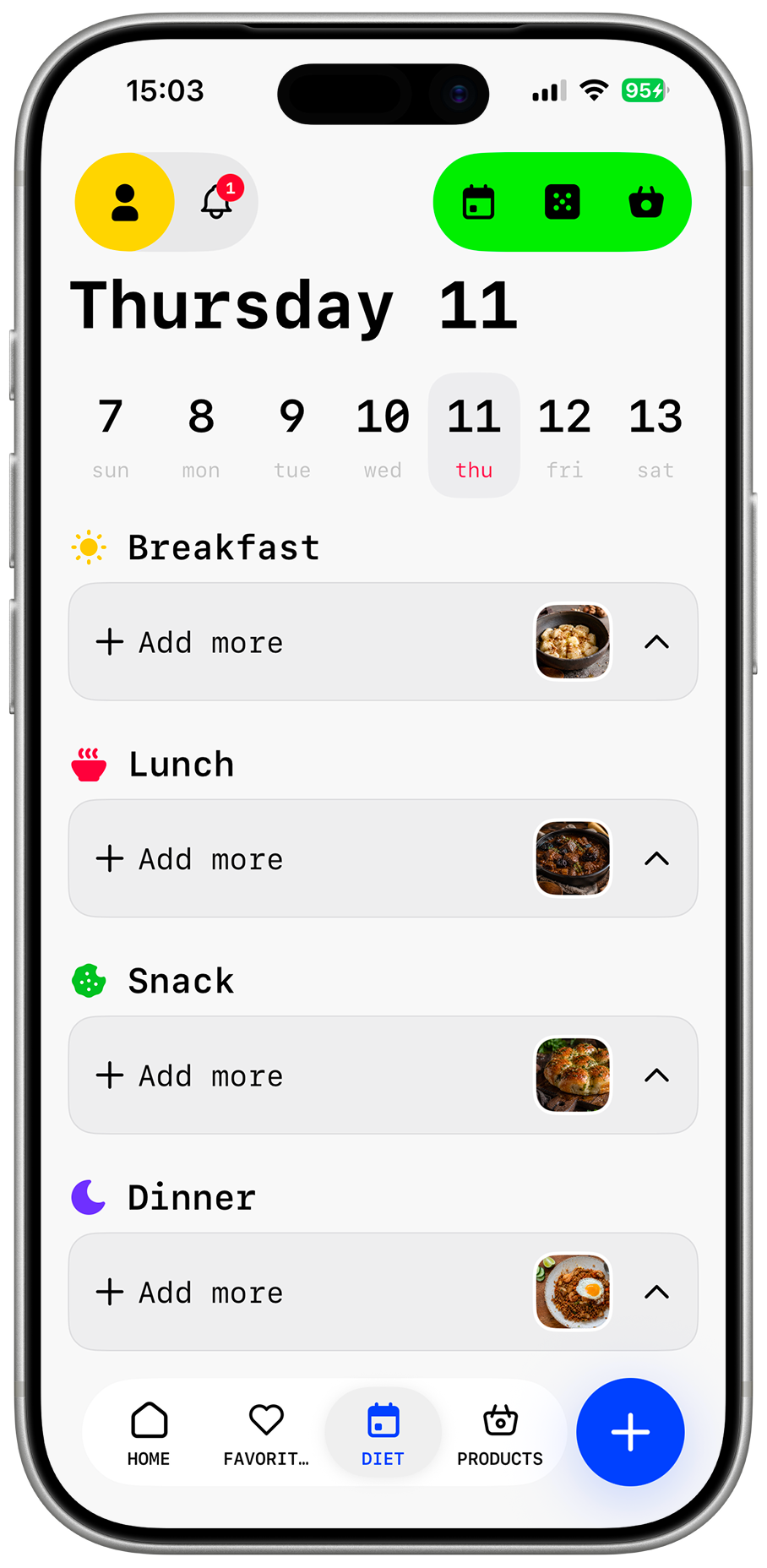 What to Eat Weekly Menu Planner Screenshot